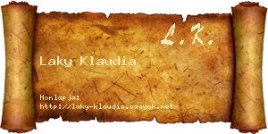 Laky Klaudia névjegykártya